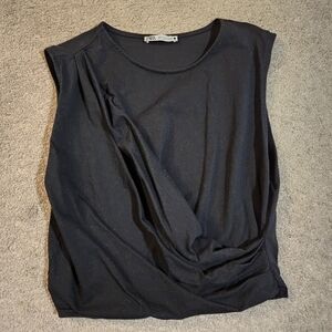 Zara Black Drape Tank Sleeveless Top Small